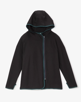 Emory Hooded Jacket | Black / Forest Green Zippered Pocket Design solo travel