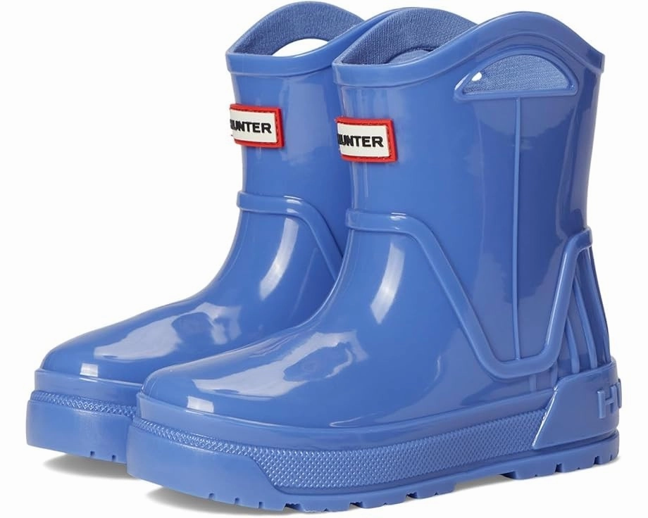 Hunter Georgey Toddler  Blue Round Toe Mid-Calf Waterproof Rain Boots VER403 Long Hike Zip Up Style
