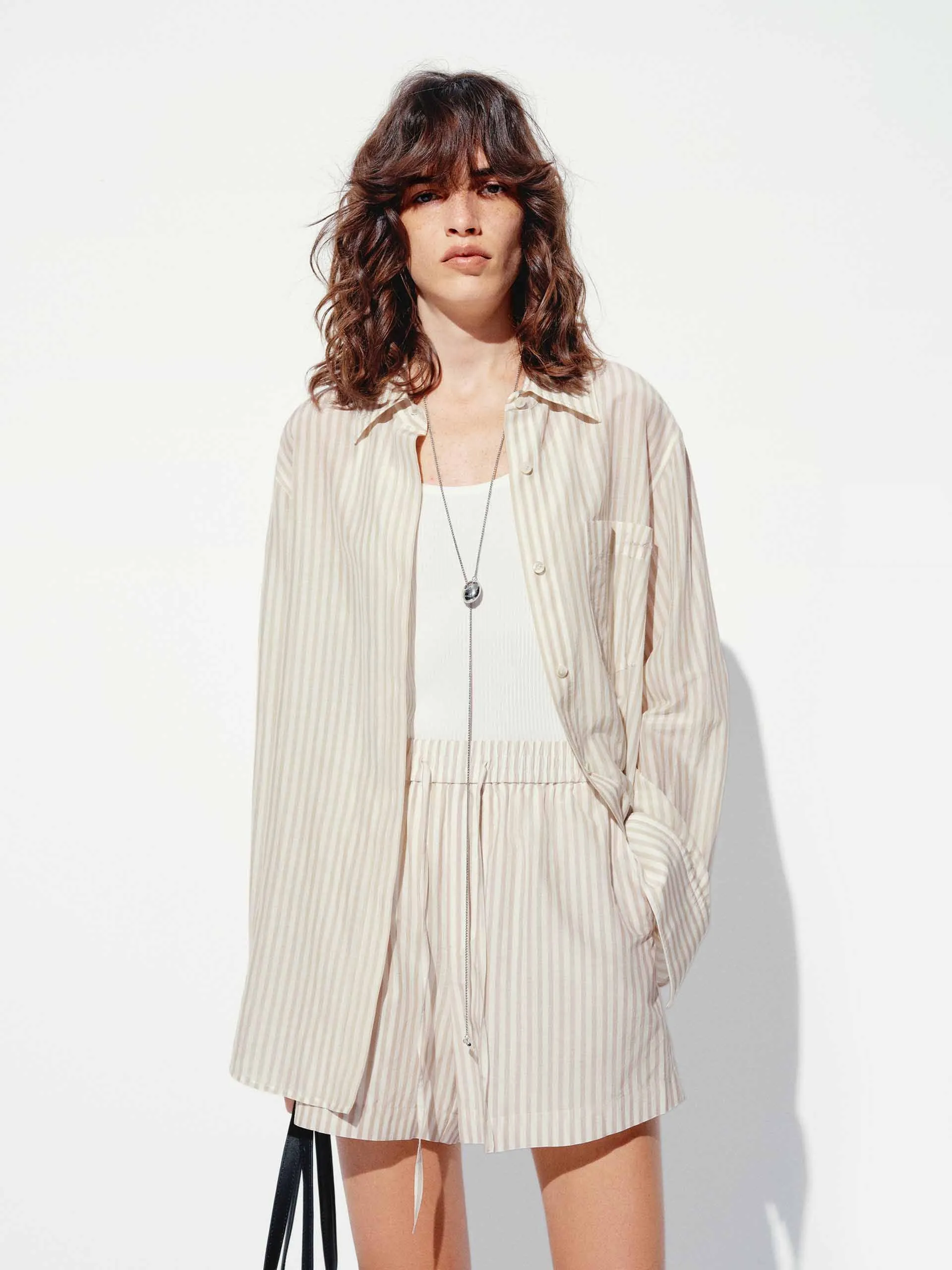 Warm Weather Wear Cotton Silk Striped Shirt