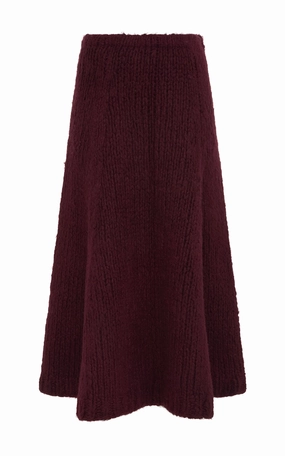 Art Gallery Visit Travel Influence Peres Knit Midi Skirt in Dip Dye Sunrise Welfat Cashmere