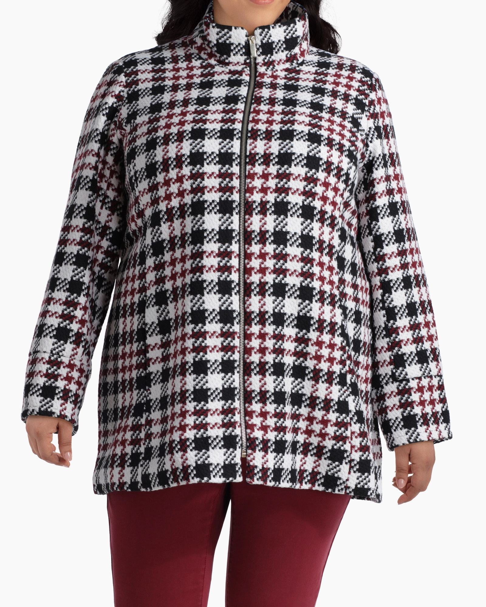 Continue Odor Resistant Lithgow Statement Coat | Black / Burgundy