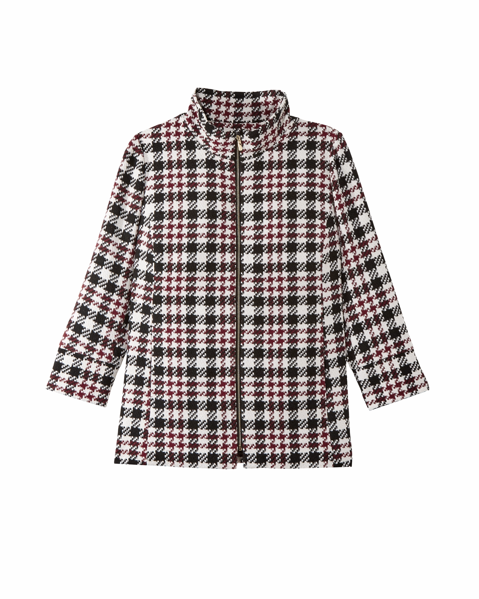 solo travel Lithgow Statement Coat | Black / Burgundy