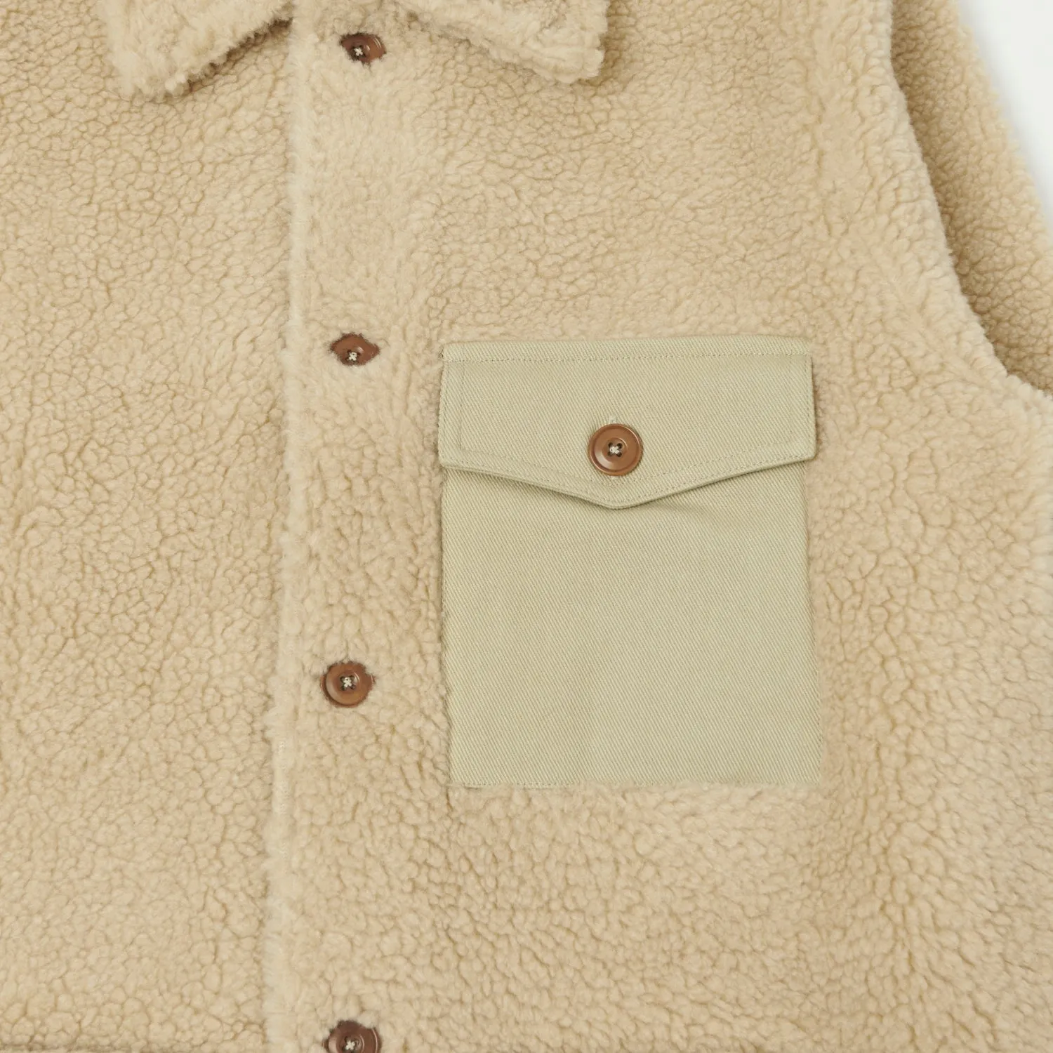 Layer Essential Piece Hartford 'Utility' Fleece Jacket - Beige