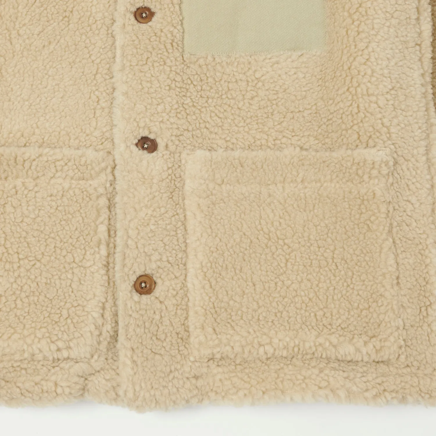 Hartford 'Utility' Fleece Jacket - Beige Glow In Dark Accents Casual Classic