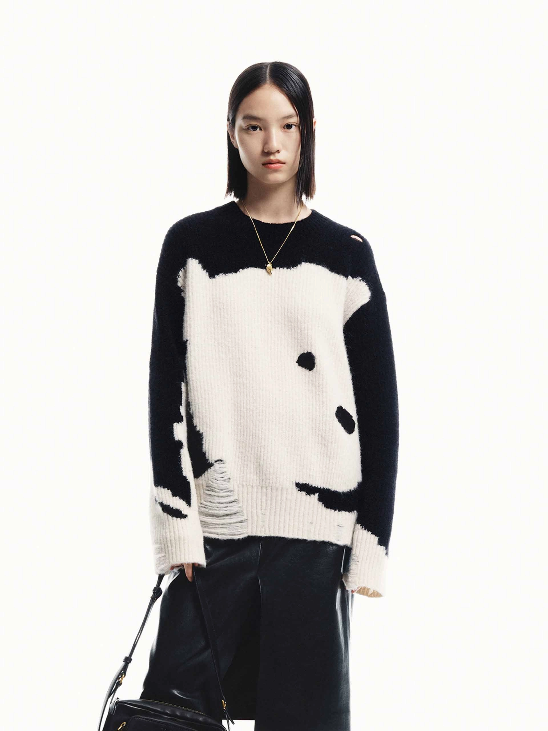 Cozy Design Adaptive Fit Silhouette Include Alpaca Loose Sweater