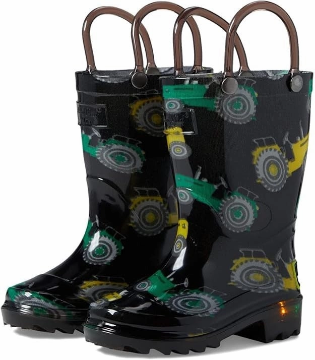 Western Chief Tractor Lighted Kids Multi Mid Calf Pull On Rain Boots FD1444 Flexible Frame Weekend Wanderer Wool blend