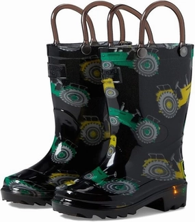 Western Chief Tractor Lighted Kids Multi Mid Calf Pull On Rain Boots FD1444 Flexible Frame Weekend Wanderer Wool blend