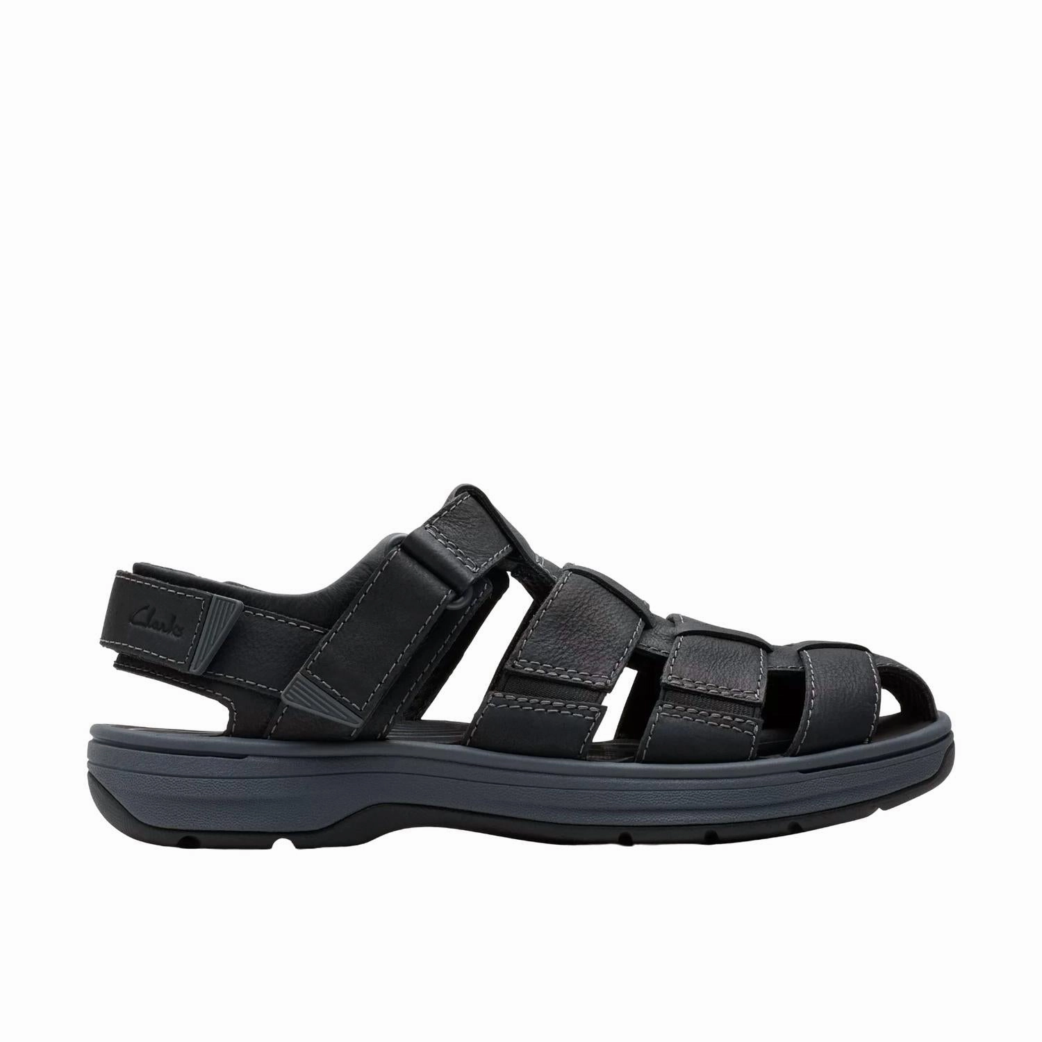 Men's Saltway Cove Sandals In Black Flat Sole Enhanced Traction Nodes