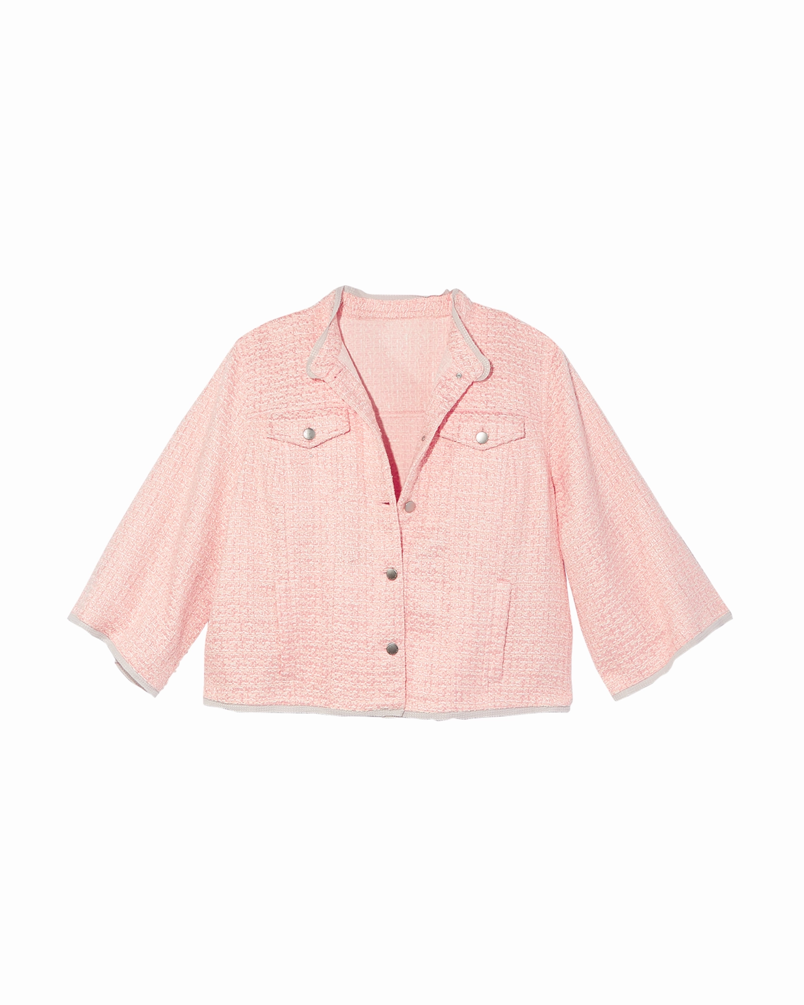 Kela Crop Tweed Jacket | Pink Indoor Use Soft Shell Material