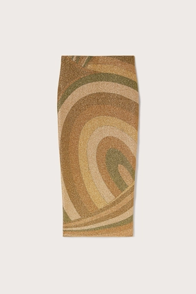 Iride Print Lam?? Jersey Midi Skirt flowy silhouette