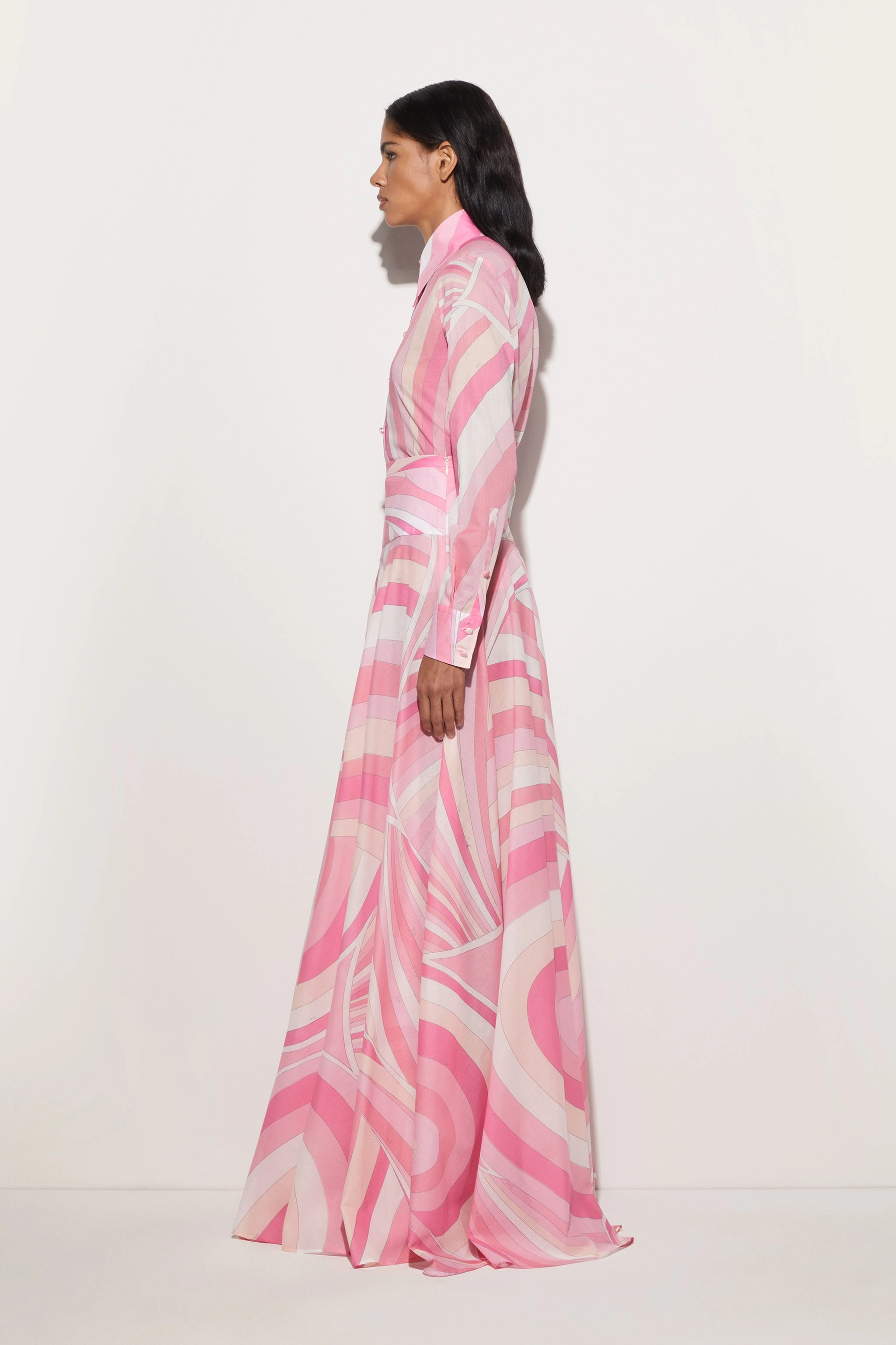 Iride Print Long Skirt Airy Look Urban Fit