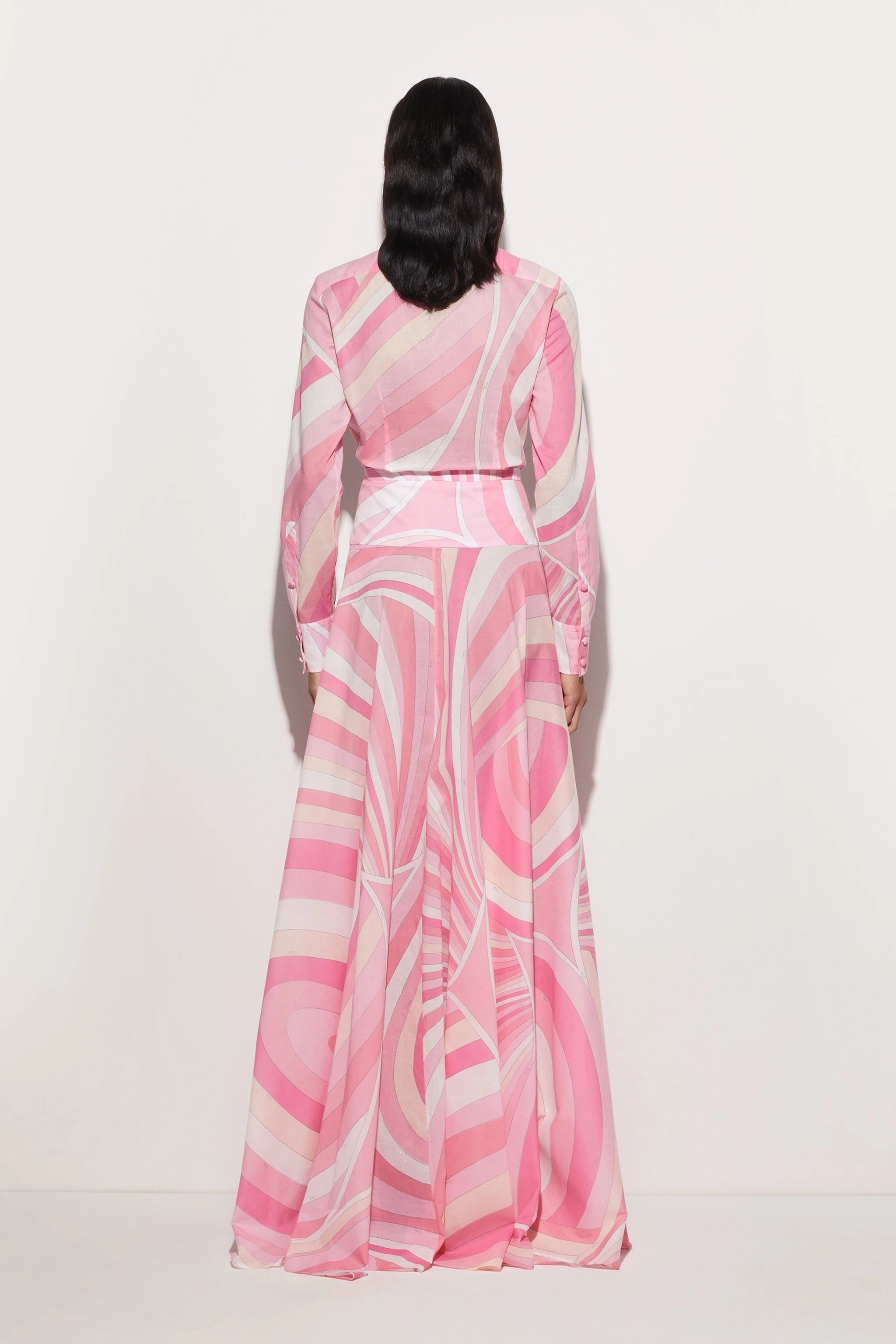 Iride Print Long Skirt Sleek Vibe Balanced Outfit