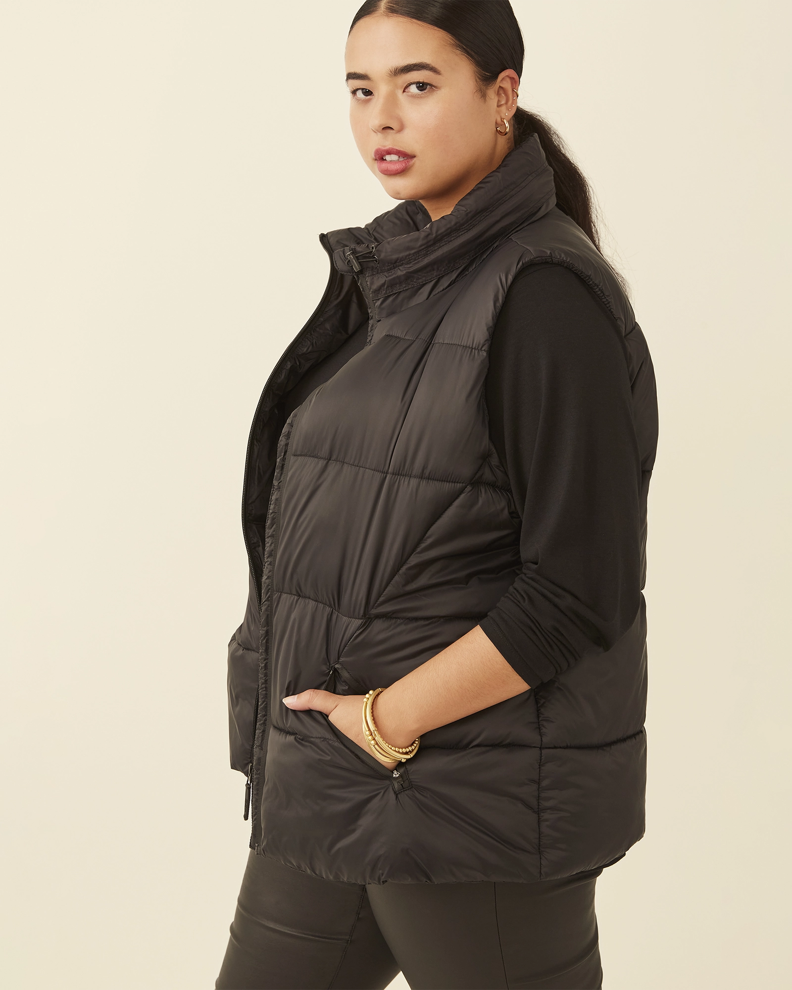 Iris Packable Puffer Vest | Black Dry clean only Alternative