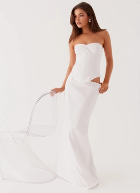 Vibe Shot Full Circle Jaslyn Maxi Skirt - White