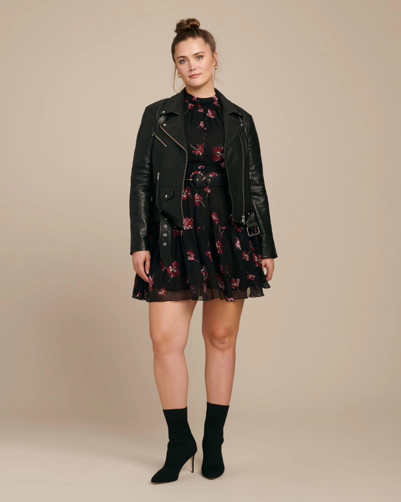 Jayne Biker Leather Jacket | Black Performance Fashion Backpack friendly