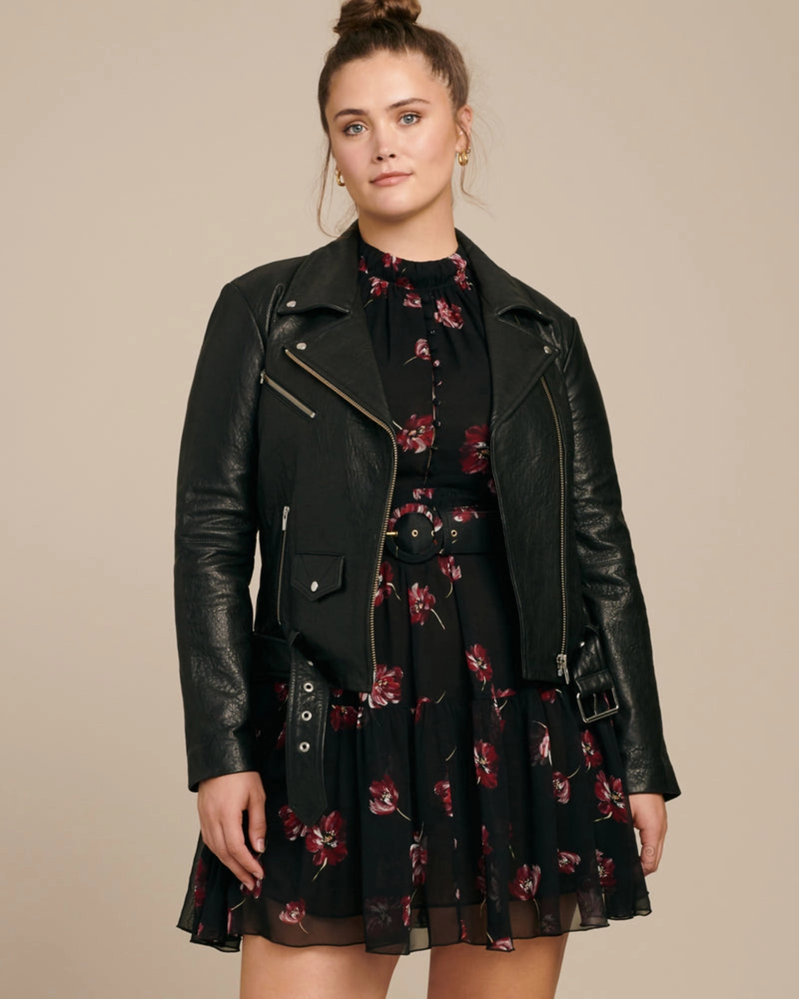 Jayne Biker Leather Jacket | Black Layer Ready Seasonal Style