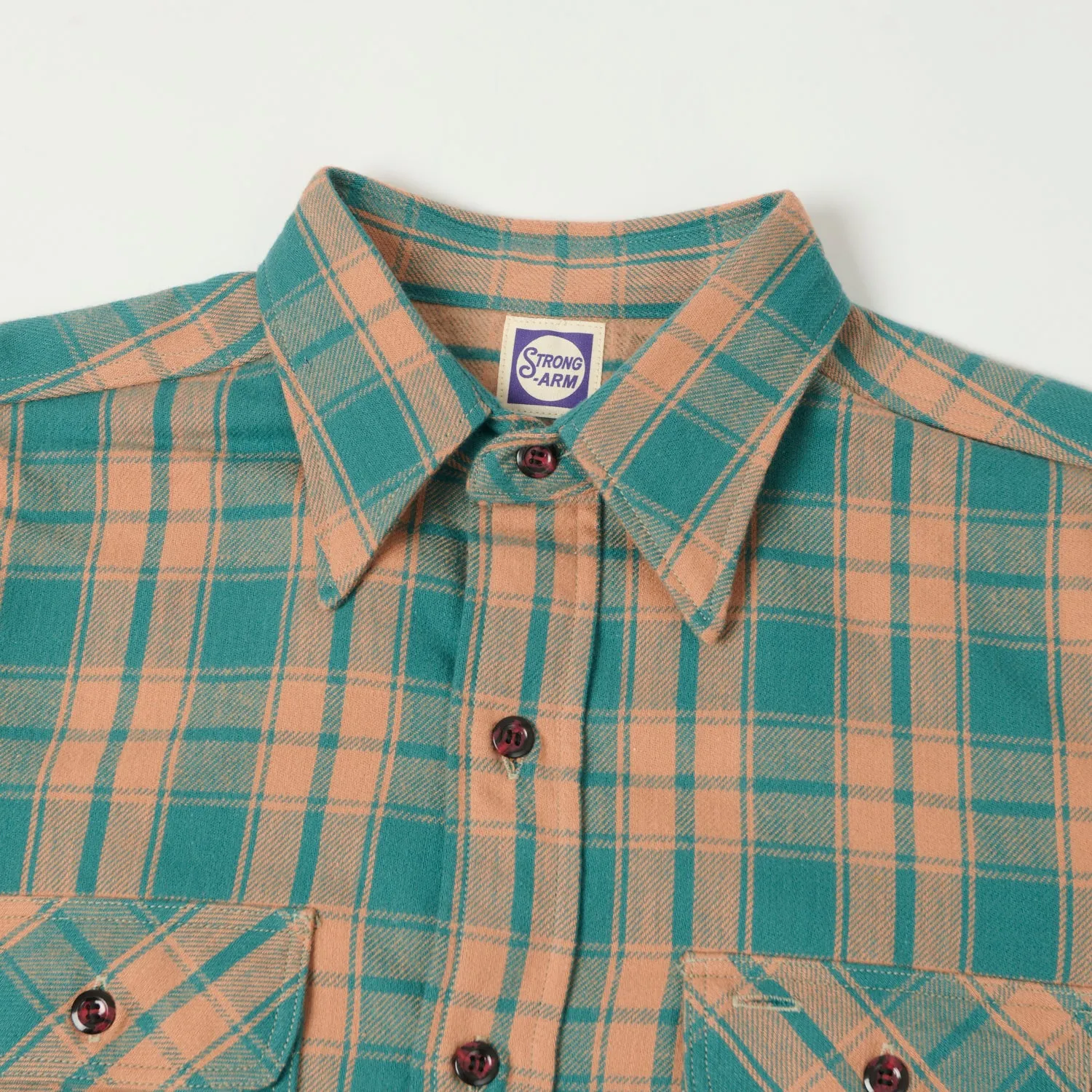 Tailored Fit Trendsetter Choice John Gluckow Lot. JG-06 'The Modern' Flannel Shirt - Salmon