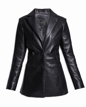 JORDAN RECYCLED LEATHER BLAZER | Black LowProfileLogo QuickDryFabric