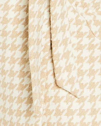 Julissa Houndstooth Coat | Cream Houndstooth Quilted Inner Layer