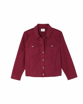 Muted Look Juniper Denim Jacket | Burgundy
