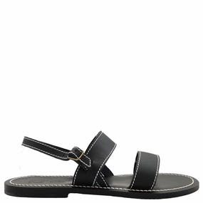 K Jacques Barigoule Leather Flat Sandals Leisure Vibe