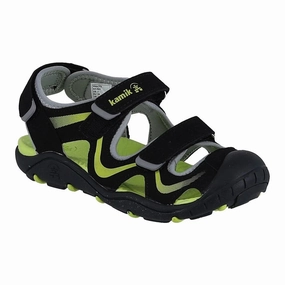 Kamik Wander HK4692-BLM Sandal Kids Black Waterproof Adjustable Strap JOBB1689 Comfortable Footwear for Beach Quick Drying Lining