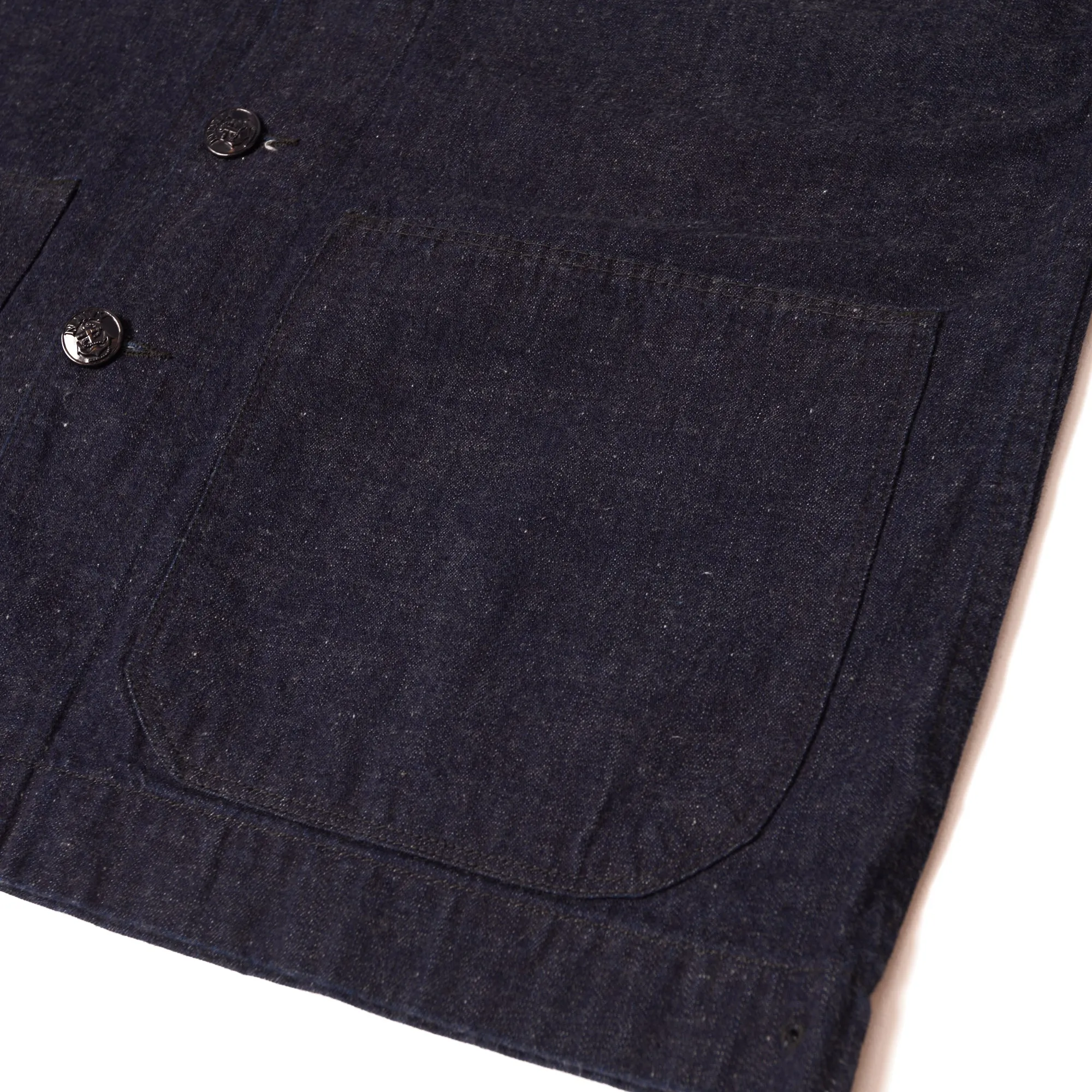 Reinforced Elbow Panels QuiltedPattern TCB U.S.N. Seaman Shawl Collar Denim Jacket