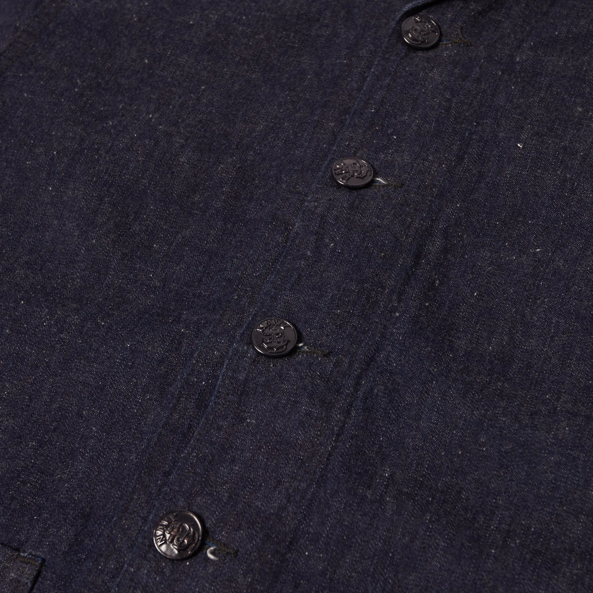 Oversized Silhouette TCB U.S.N. Seaman Shawl Collar Denim Jacket