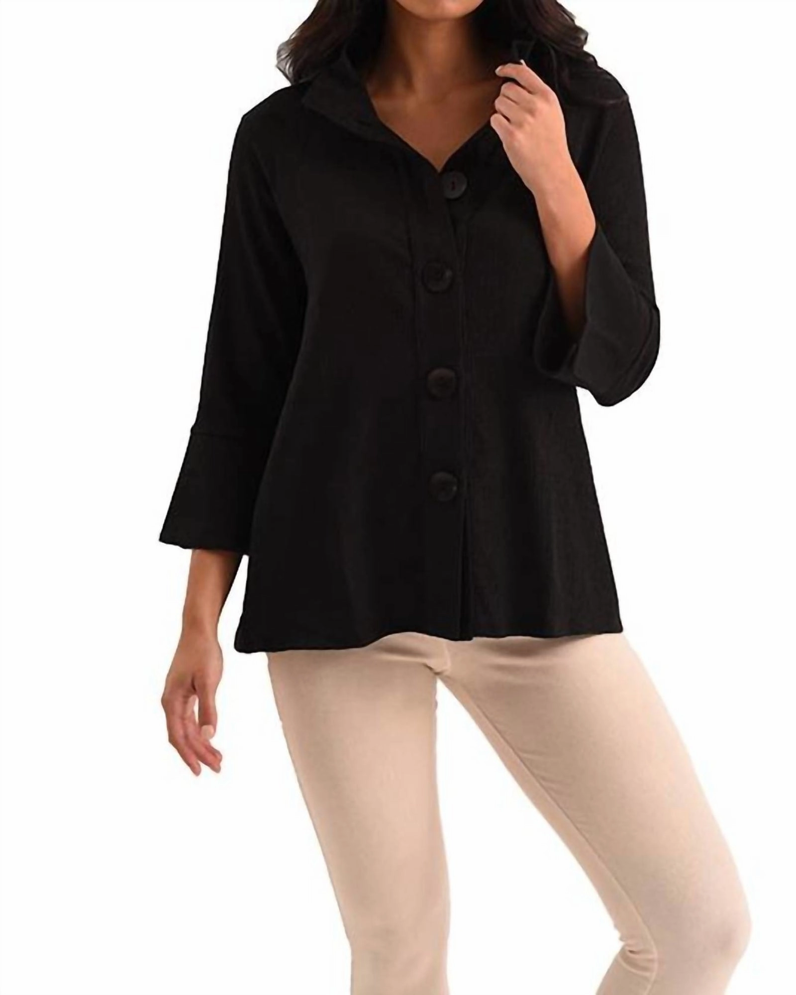 Kara 3/4 Jacket in Black | Black All Weather Performance