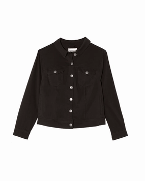 Heavy Duty Zipper Kathy Denim Jacket | Black