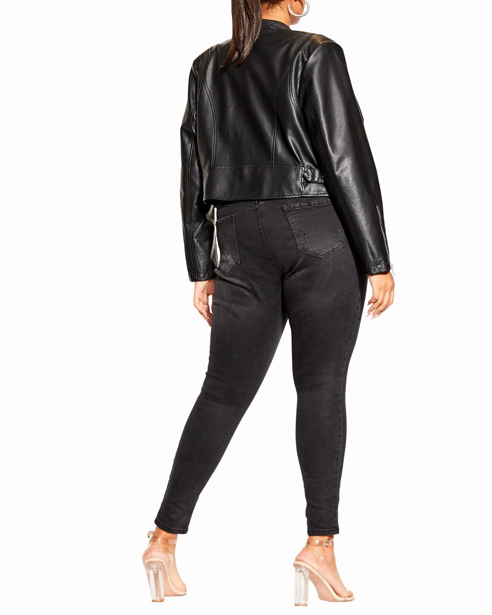 Katie Cropped Biker Jacket | Black Layer Piece