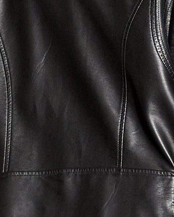 Katie Cropped Biker Jacket | Black Dual Layer Fabric Forest