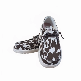 Kid's Cowgirl Sparkle Shoe In Brown & White Street Use Water Resistant Lining