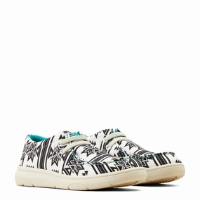 Kid's Hilo Stark Shoes In White/black Reinforced Quarter