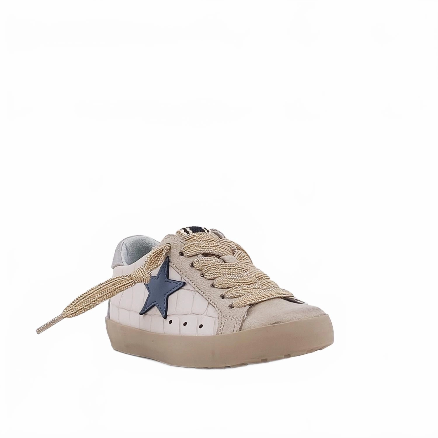 Kid's Toddler Paula Sneaker In Beige Croco Rocker Sole Technology Speed Flex