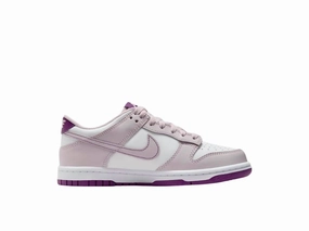 Flex Comfort Kids Dunk Low Shoes In White/viotech-Platinum Violet