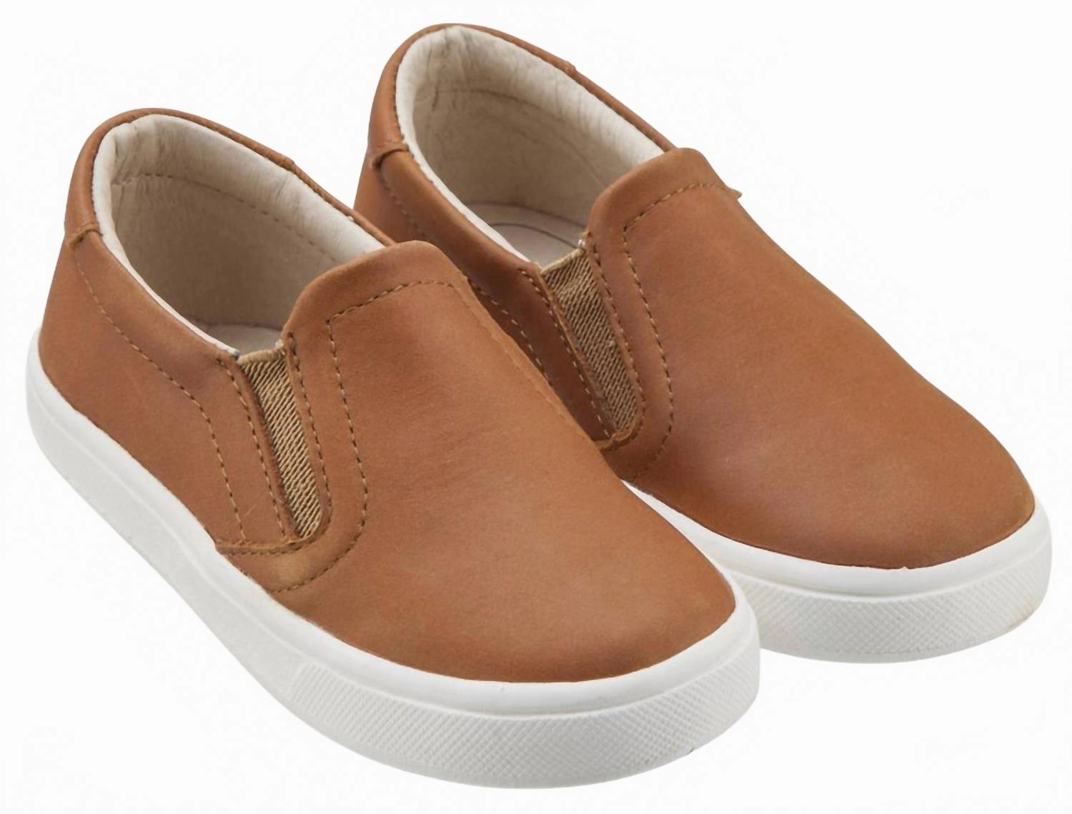 Kids Hoff Leather Slip On Sneaker Shoe In Tan Comfortable Jog