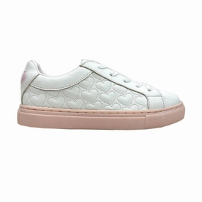 Kids Miss Ari Hearts Sneaker In White Go Light Smooth Wear