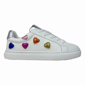 Padded Feel Kids Miss Gaia Hearts Sneaker In White Multi
