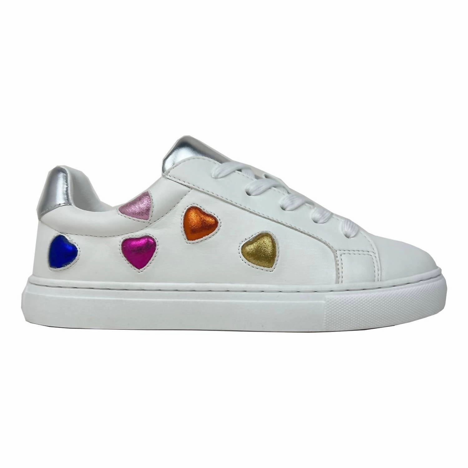 Padded Feel Kids Miss Gaia Hearts Sneaker In White Multi