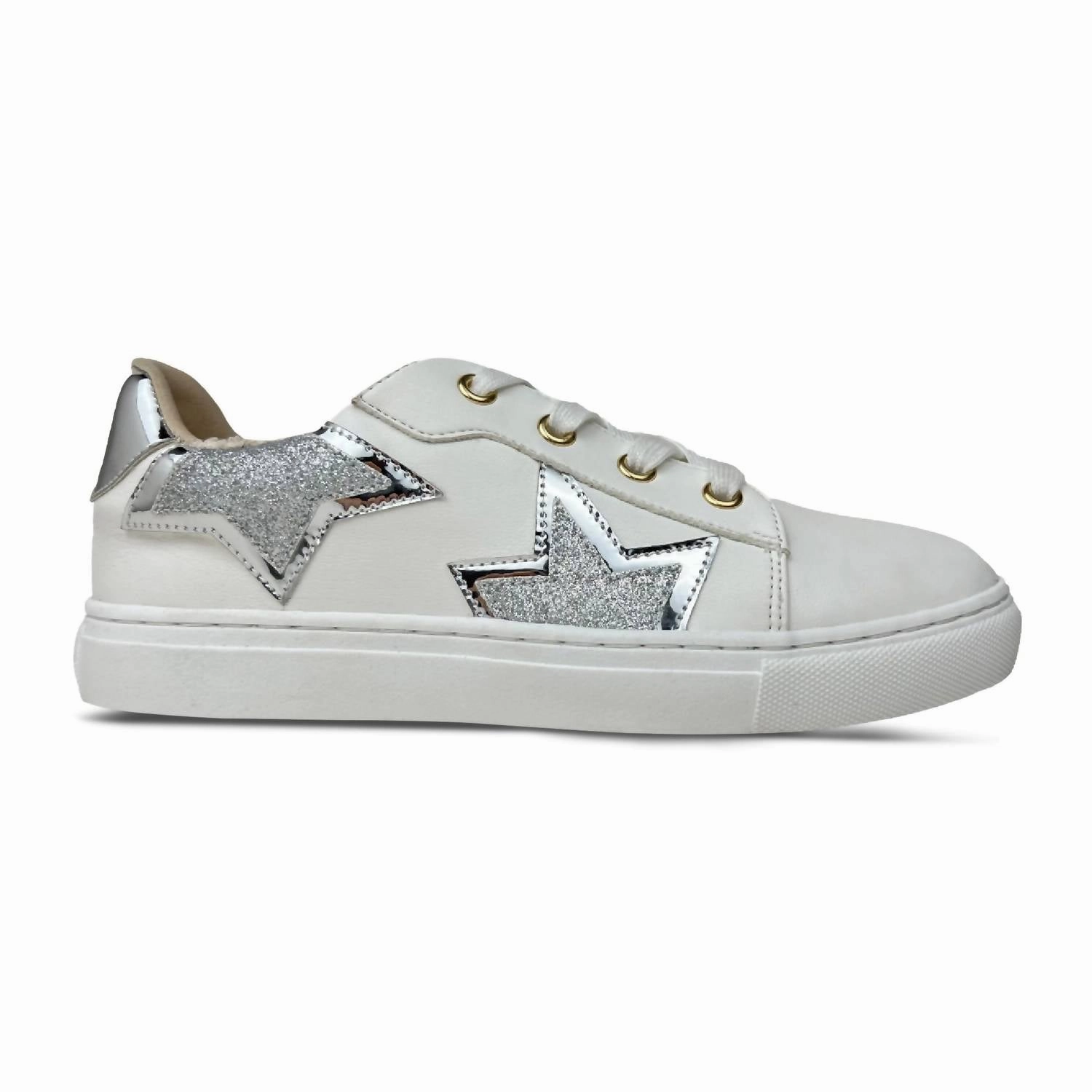 Lace Lock Kids Miss Harper Sneaker In Silver Glitter