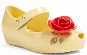 Kids Ultragirl Beauty & The Beast Sandals In Yellow Crisp Look Flexible Shank Design