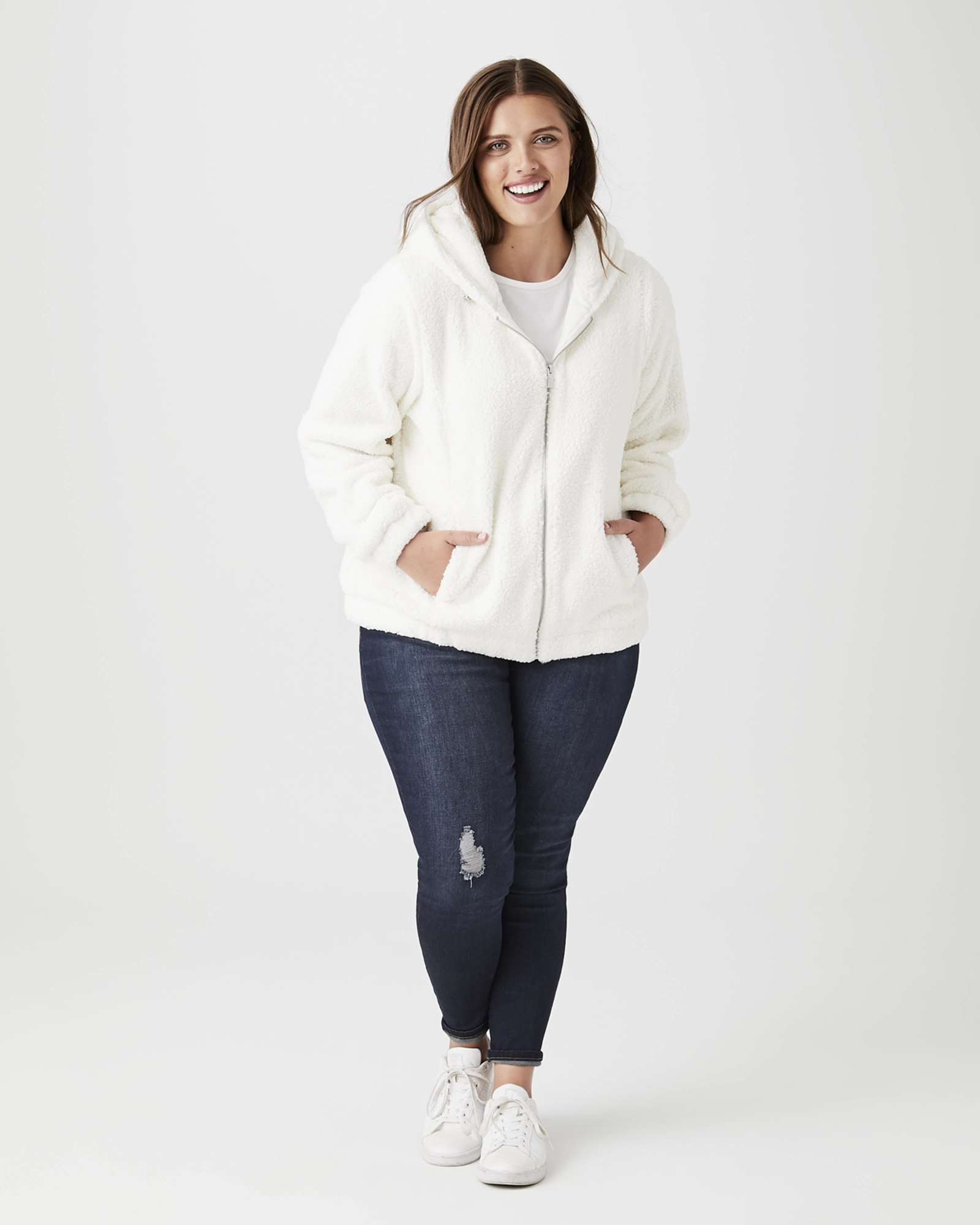 Windproof Shell Klein Fleece Jacket | Ivory