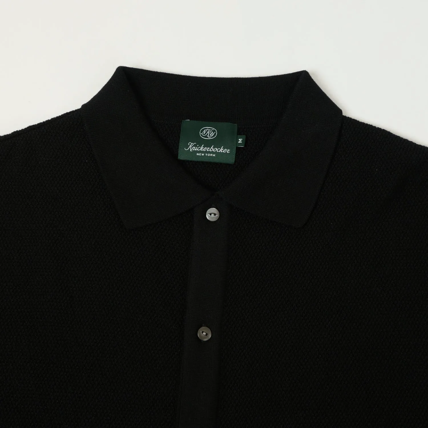 Knickerbocker Ridge Cotton Polo - Black Unstructured Hem Durable Design