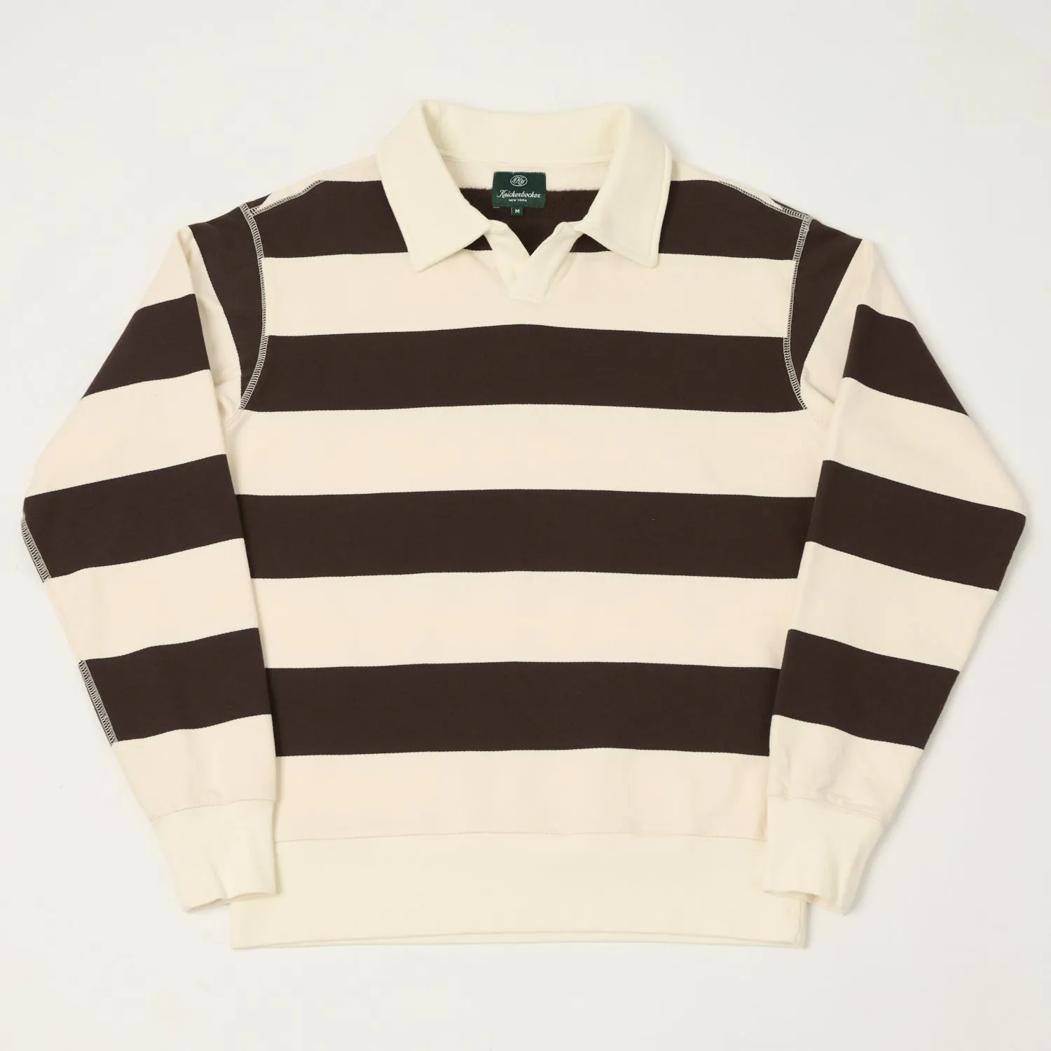 Smart Design sporty wear Knickerbocker Rugby Polo Sweatshirt - Mushroom/Brown