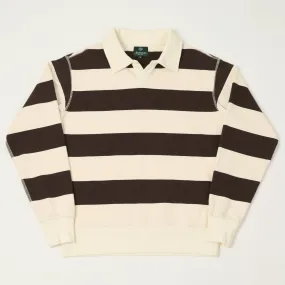 Smart Design sporty wear Knickerbocker Rugby Polo Sweatshirt - Mushroom/Brown