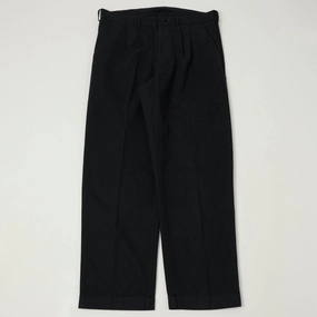 Knickerbocker Canal Pleated Twill Cotton Pant - Black Street Utility