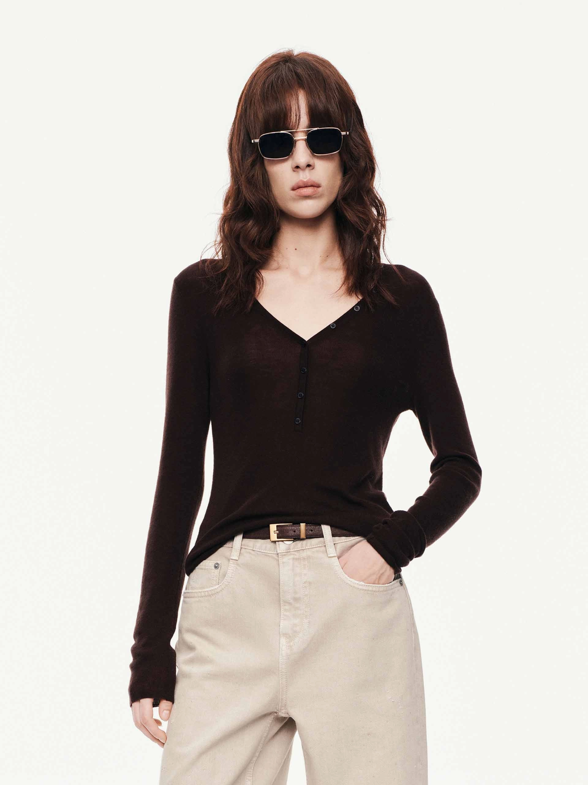 Slim Fit Wool Sweater Stretchy Waist Quick Fit