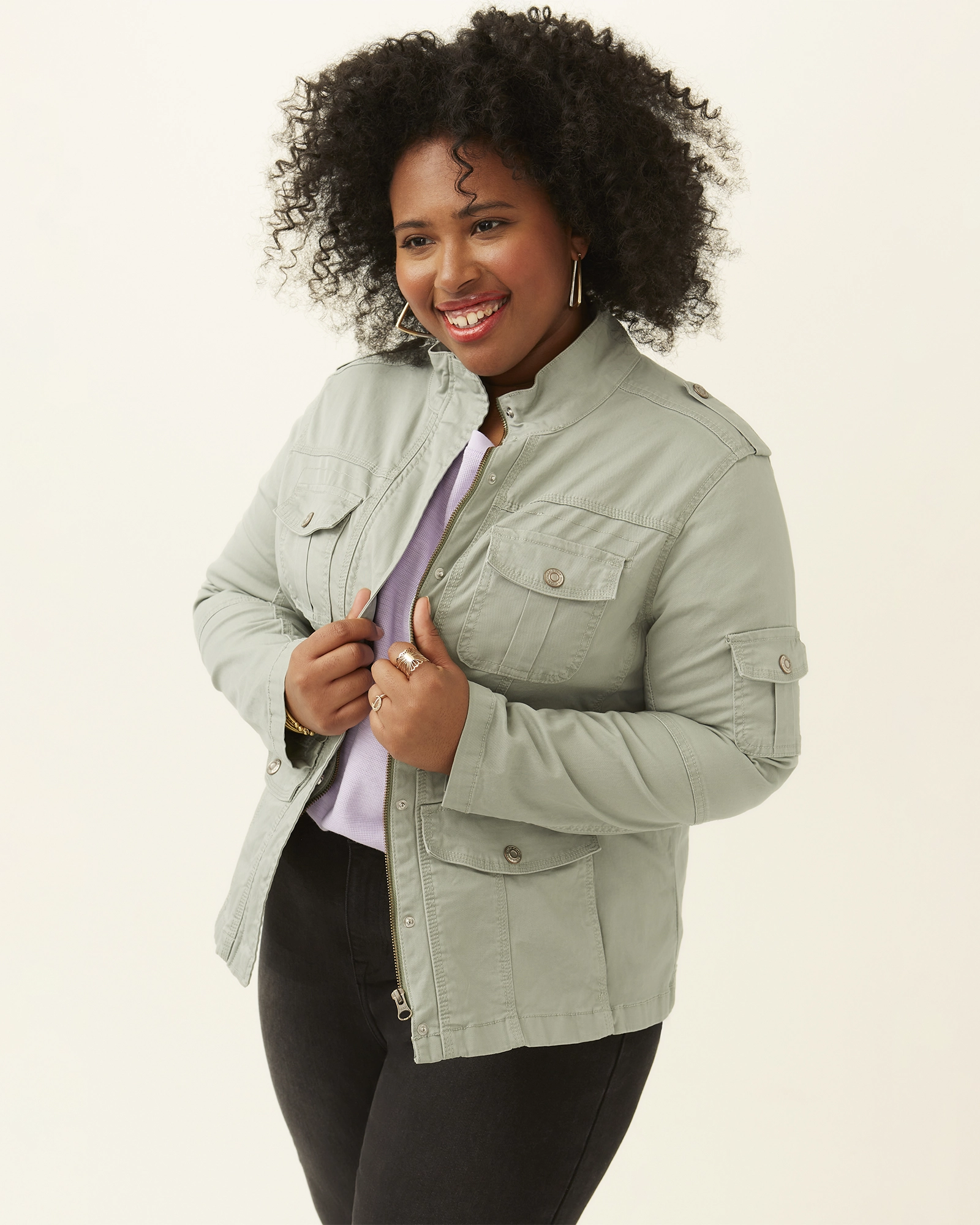 Light Fit Kylie Utility Jacket | Mint