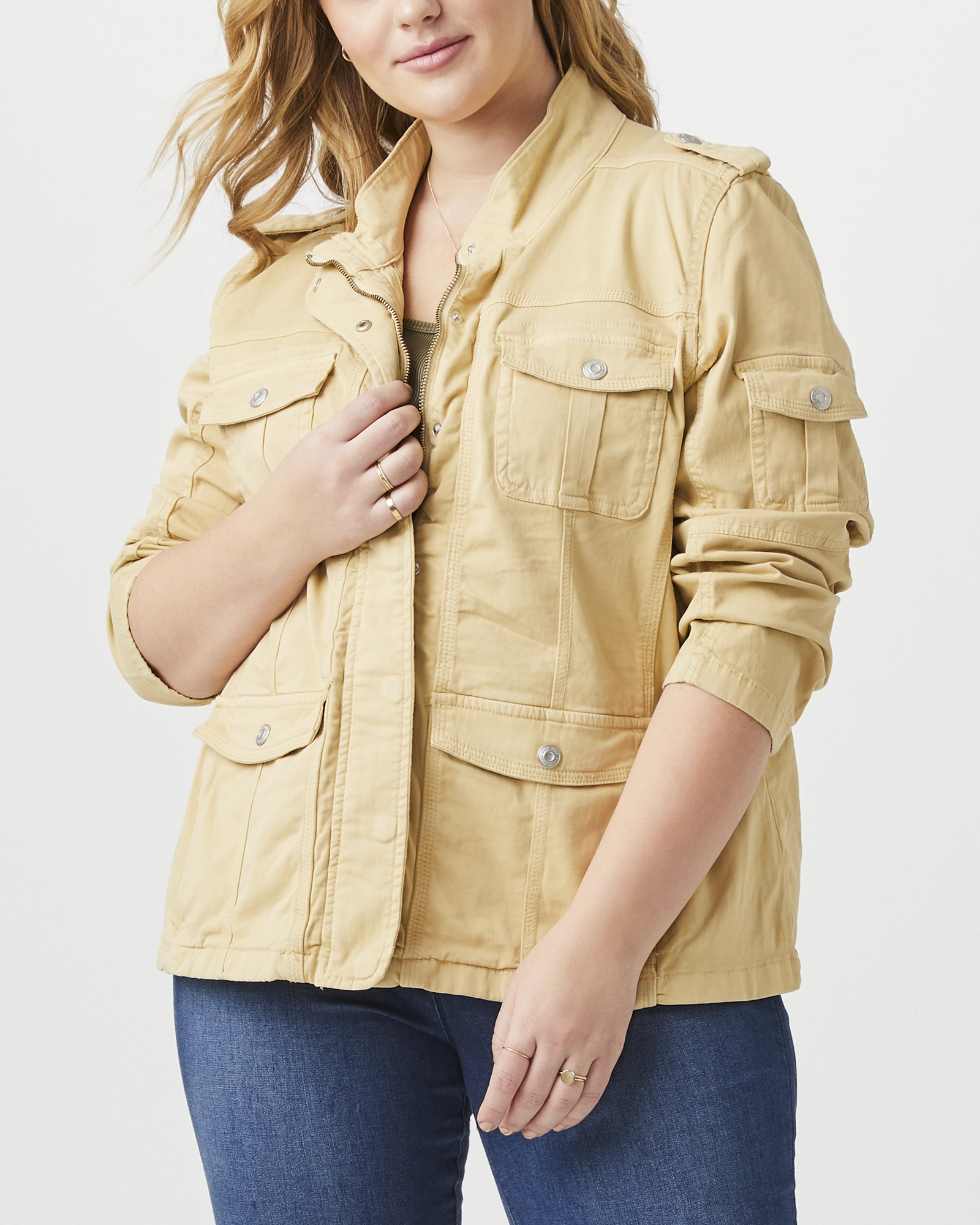 Kylie Utility Jacket | Yellow Cool Weather Layer Windbreaker Tech